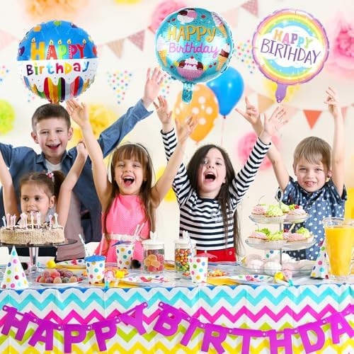 36PCS Happy Birthday Foil Balloons 18 Inch Decor
