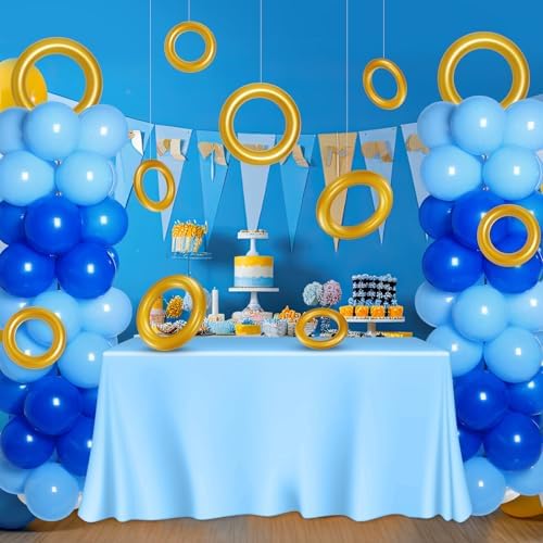 12 Pcs Cartoon Inflatable PVC Gold Rings Balloons