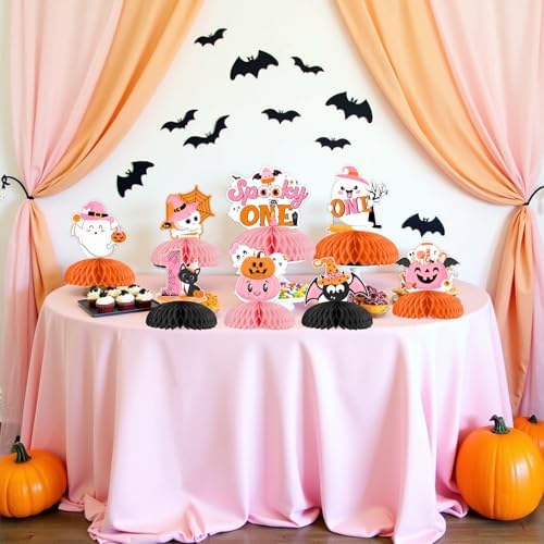 Cheereveal 8Pcs Halloween Birthday Honeycomb Centerpieces for Girls