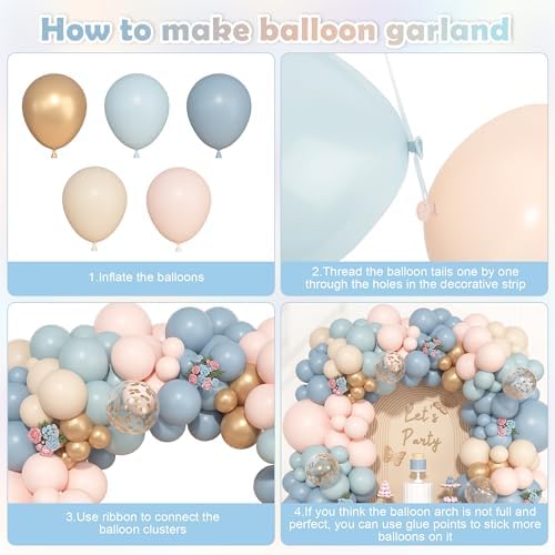 Ouddy Life 157 Pcs Gender Reveal Balloons Arch Kit