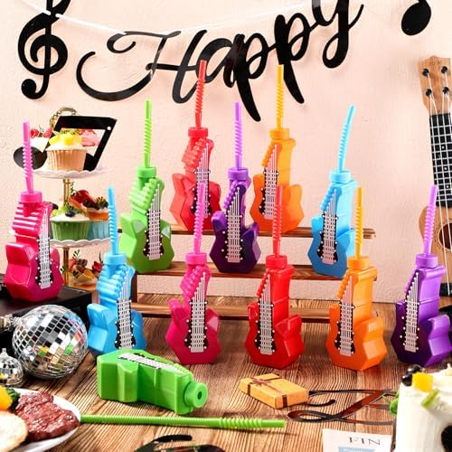 Tanlade 12 Pcs Electric Guitar Cups with Straws