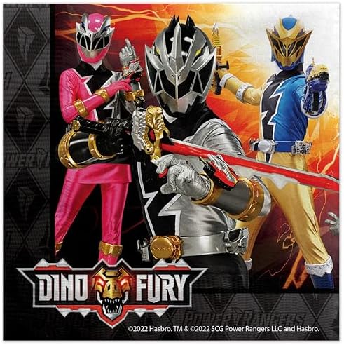 Treasures Gifted Power Rangers Party Napkins - Pack of 32