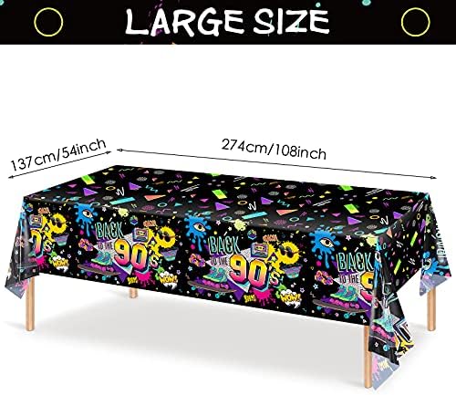 Tegeme 3 Pcs 90s Style Plastic Table Covers