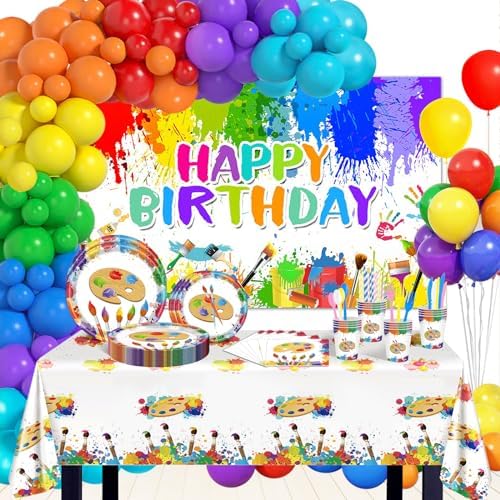 Lecheme Paint Party Decorations 300 Pcs Set