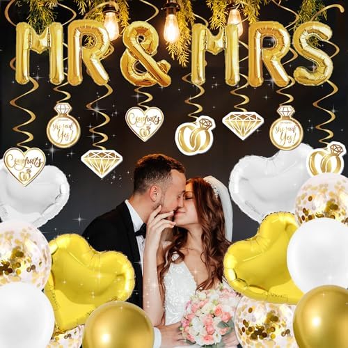 Gold Engagement Party Decorations 90pcs Set
