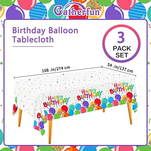 Gatherfun Birthday Disposable Tablecloth 54x108 3 PCS