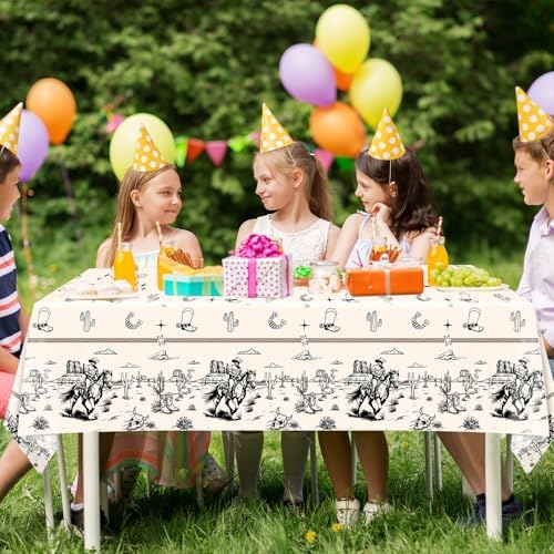 3Pcs Western Party Tablecloth for Cowboy Birthday Decor