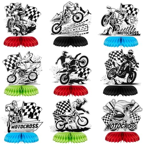 Zonon 9 Piece Dirt Bike Party Decorations