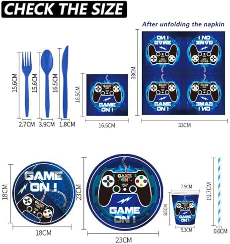 GARDELF Video Game Birthday Party Decor Set Blue