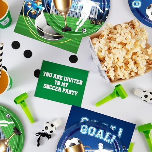 HiToJY 40 PCS Soccer Party Tableware Set Plates Napkins for 20 Guests