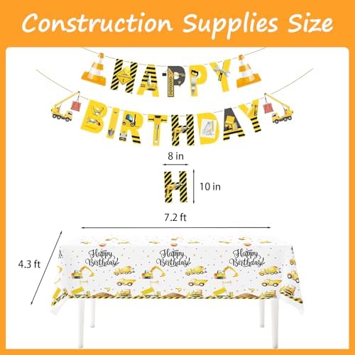339 PCS Construction Birthday Party Supplies for 20 Guests
