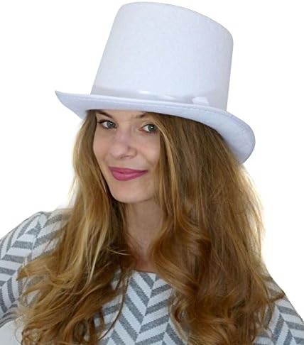 Funny Party Hats White Felt Top Hat