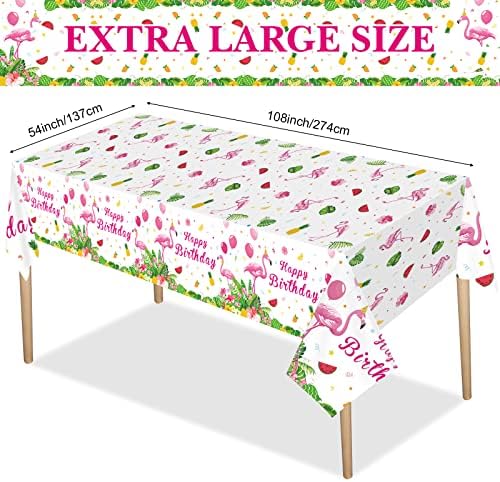 3 Pcs Happy Birthday Luau Party Tablecloth