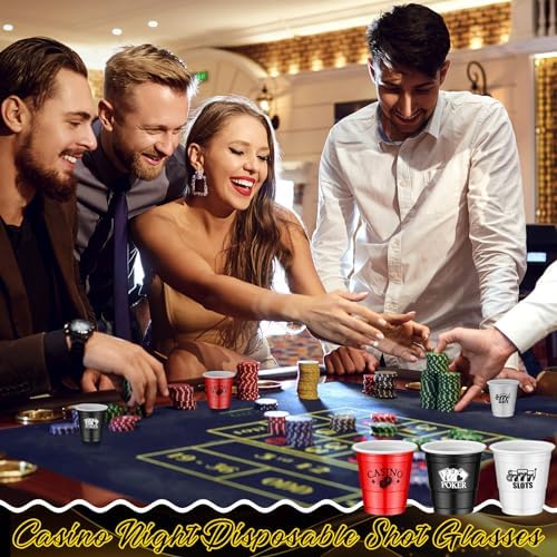 150 Pcs Casino Party Cups 2 Oz Poker Tumbler for Events