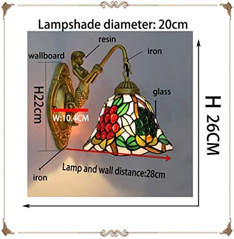 Classic Black Bottom Grape Wall Lamp Tiffany Style
