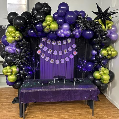 Black Star Balloons Set 6Pcs 22Inch 10Pcs 10Inch