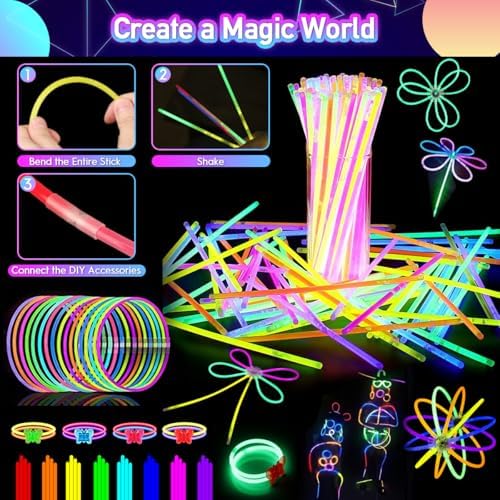 266PCS Glow in the Dark Party Supplies for Kids Adults