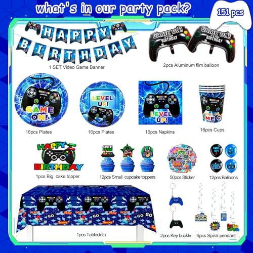 Video Game Birthday Party Decorations Set