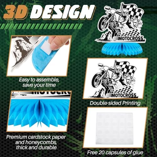 Zonon 9 Piece Dirt Bike Party Decorations