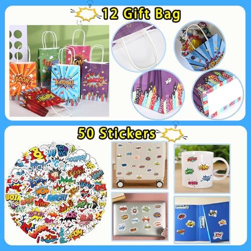 134 Pcs Hero Party Favors Birthday Decorations Set