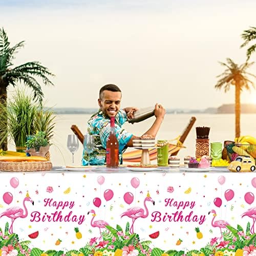 3 Pcs Happy Birthday Luau Party Tablecloth
