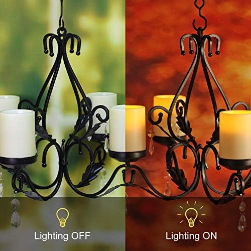 3 in 1 Chandelier with Remote and 4 LED Candles Black