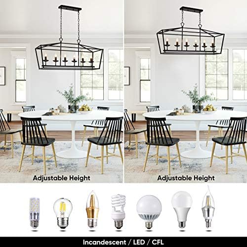 Shine Decor 6 Light Kitchen Island Linear Chandelier