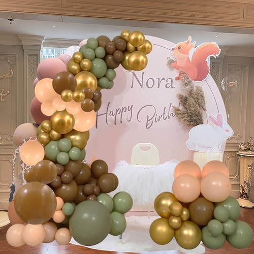 BoKin Cute Woodland Animal Balloon Arch 127Pcs Set