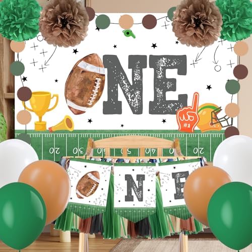Football 1st Birthday Banner Decorations Set