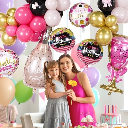 Glamorous Happy Birthday Foil Balloons Set