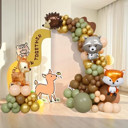 BoKin Cute Woodland Animal Balloon Arch 127Pcs Set