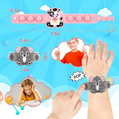 Kiss Monkey 24 Pack Animal Pop Bracelets for Kids Party Favors