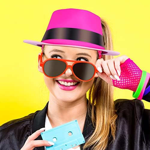 Jecery 48 Pcs Neon Party Supplies Hats and Sunglasses