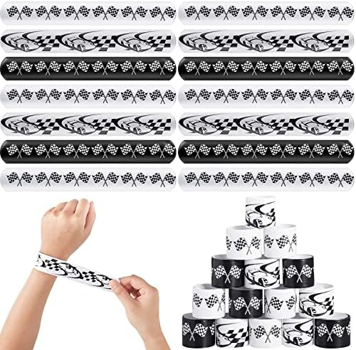 Lewtemi 48 Pcs Race Car Party Favors Slap Bracelets