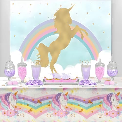 3PCS Unicorns Tablecloths Birthday Party Decor