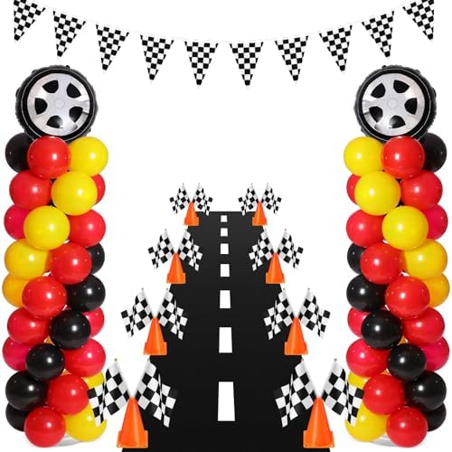 Lunmon 159 Pcs Race Car Party Decorations Set