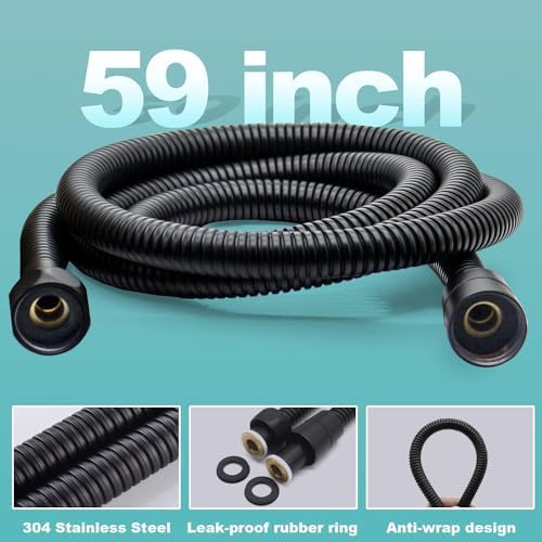 Matte Black Handheld Shower Head with 22 Inch Brass Slide Bar Kit