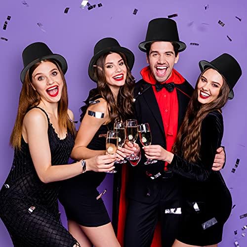 SATINIOR 24 Piece Black Plastic Top Hat Set