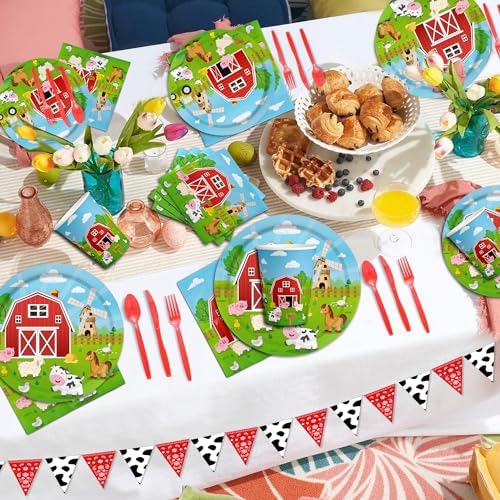 150 Pcs Farm Animal Birthday Party Decorations Set