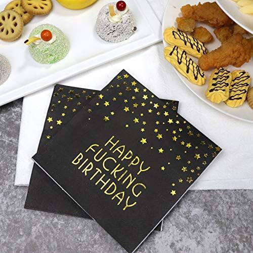 Pandecor 50 Pack 3 Layer Gold Confetti Napkins