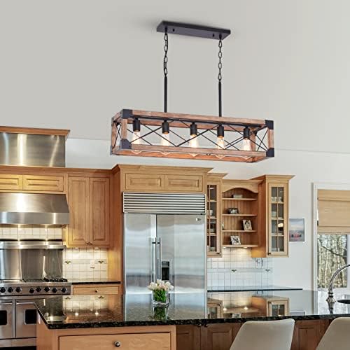 Bribyit Farmhouse Kitchen Island Lighting 5 Light Chandelier