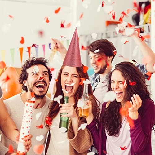 NUOBESTY 12pc Glitter Cone Party Hats with Ribbons