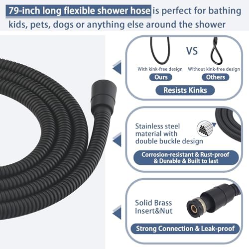 UCLIMAA Handheld Shower Head with Slide Bar Combo