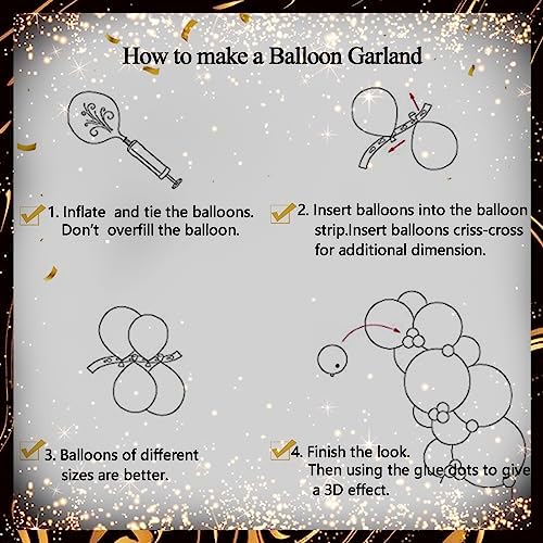 Birthday Party Black Gold Balloon Arch Kit for Celebrations