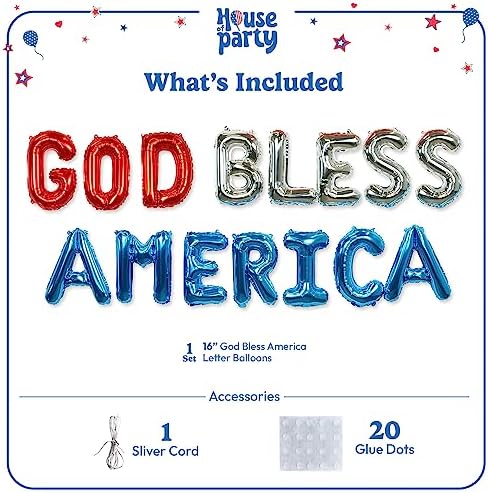 HOUSE OF PARTY 4th of July Decor Balloons Banner Set