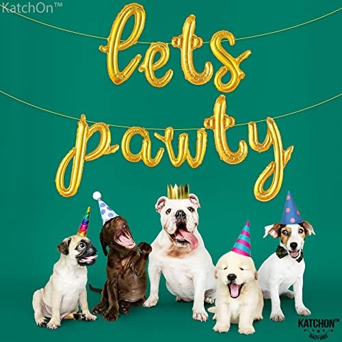 KatchOn Lets Pawty Gold Balloons 16 Inch Party Decorations