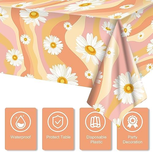 Tiamon 3 Pack Retro Hippie Tablecloths
