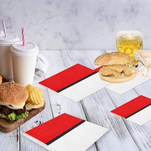 60pcs Cartoon Napkins with Red White Design