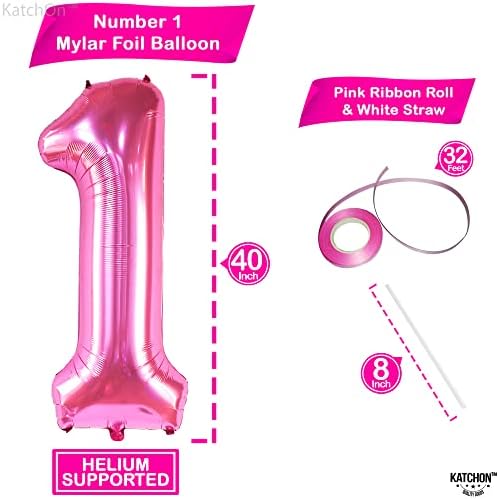 Hot Pink 1 Balloon for First Birthday - 40 Inch Pack of 2