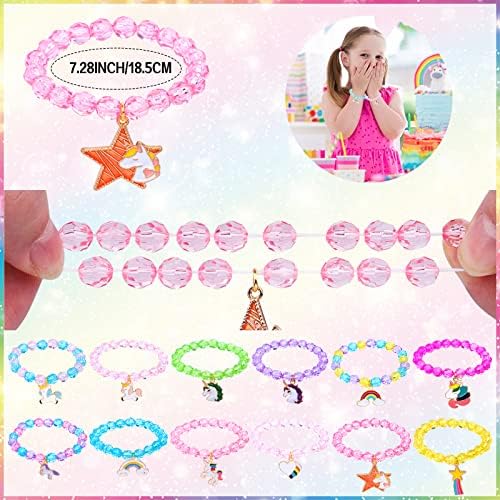 220Pcs Unicorn Party Favors Pack with Bracelets and Stickers